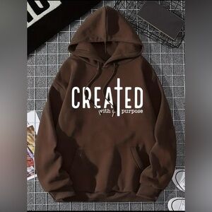 Brown “Created with a Purpose” Christian Hoodie